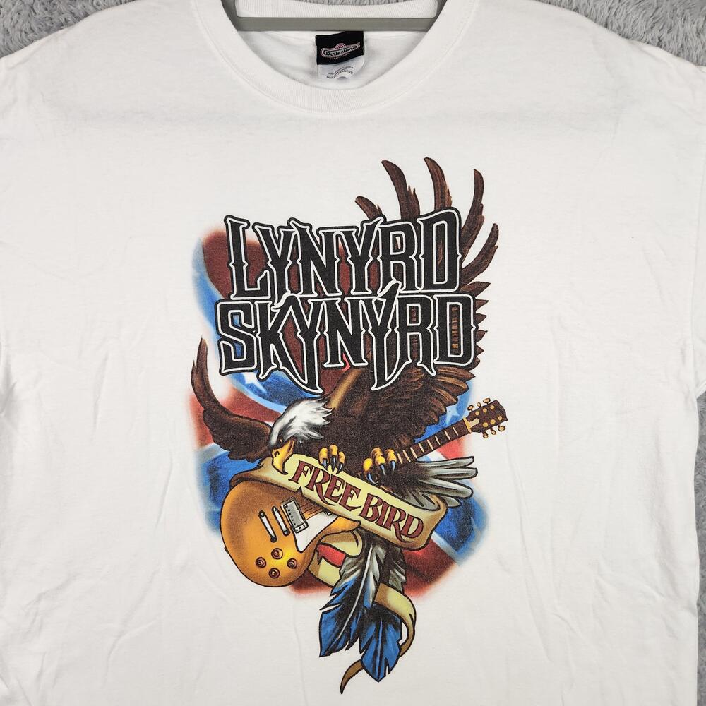 Vintage Lynyrd Skynyrd Shirt Mens XL White Free Bird Eagle Graphic Winterland